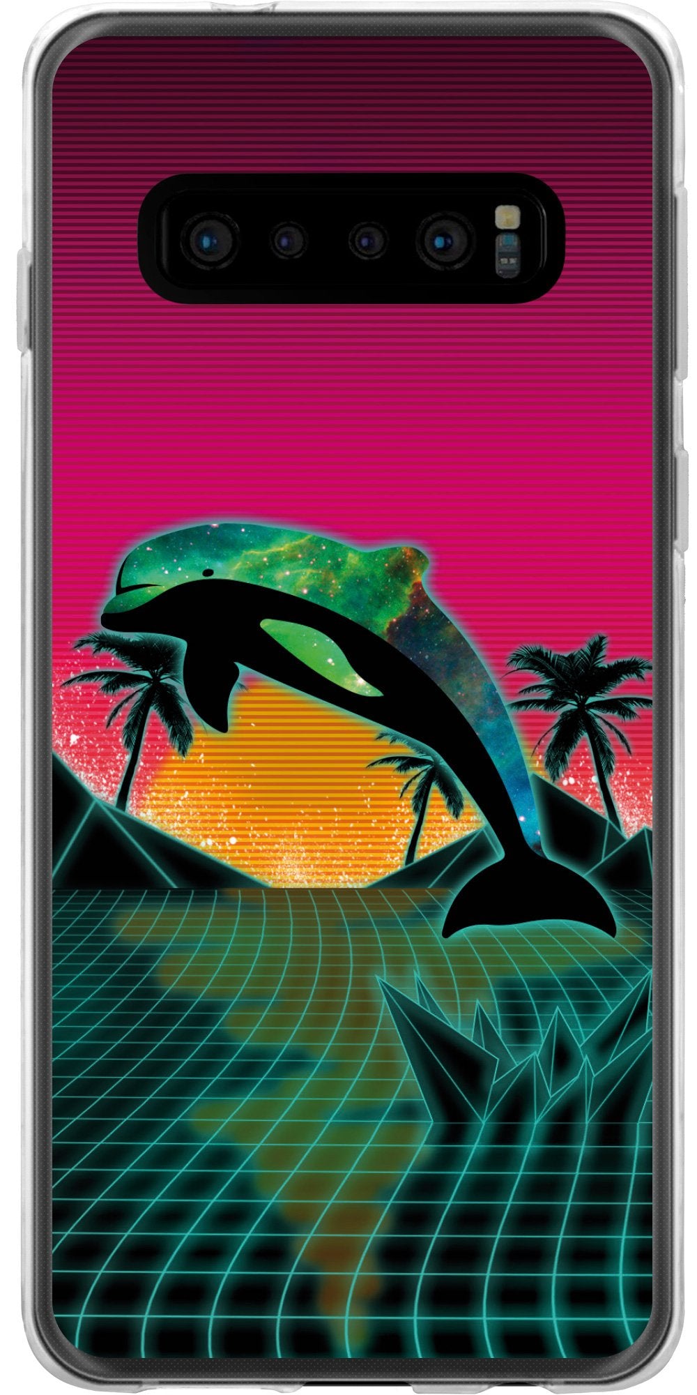 Case für Samsung Galaxy S10 Silikon-Hülle Retro Wave Delphin M1 – Ansicht 2