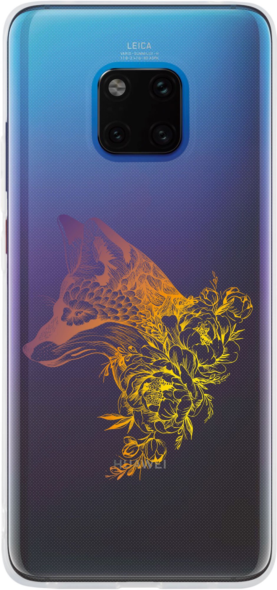Case für Huawei Mate 20 Pro Silikon-Hülle Floral Fuchs M1-3 – Ansicht 2