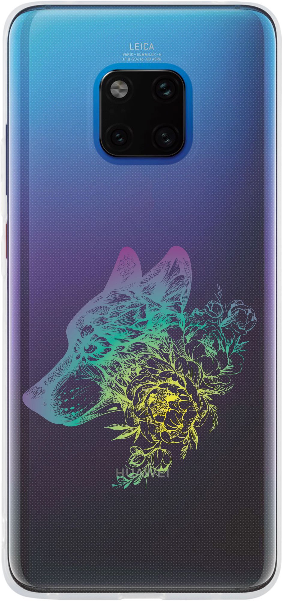 Case für Huawei Mate 20 Pro Silikon-Hülle Floral Wolf M3-4 – Ansicht 2