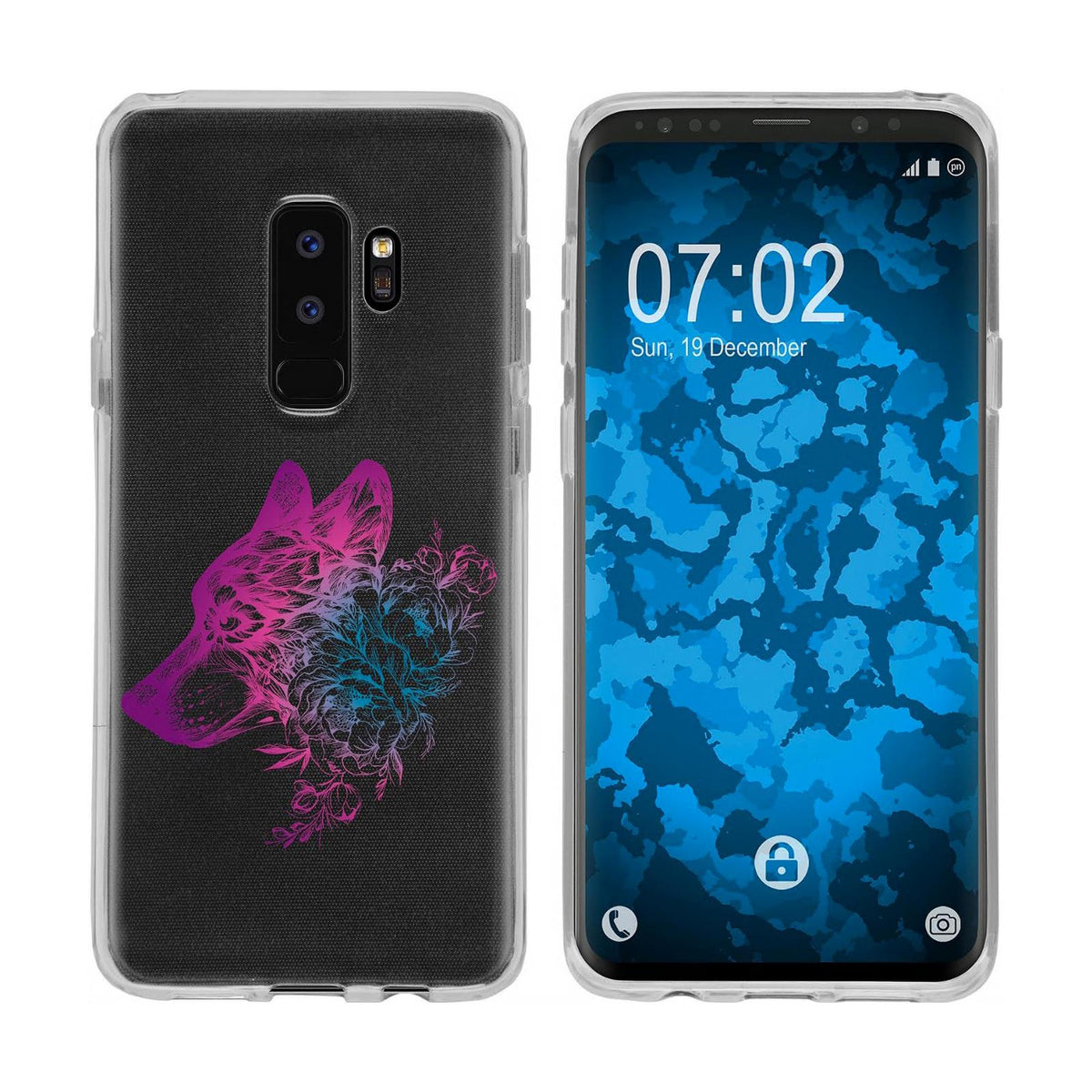 Case für Samsung Galaxy S9 Plus Silikon-Hülle Floral Wolf M3-4 – Ansicht 3