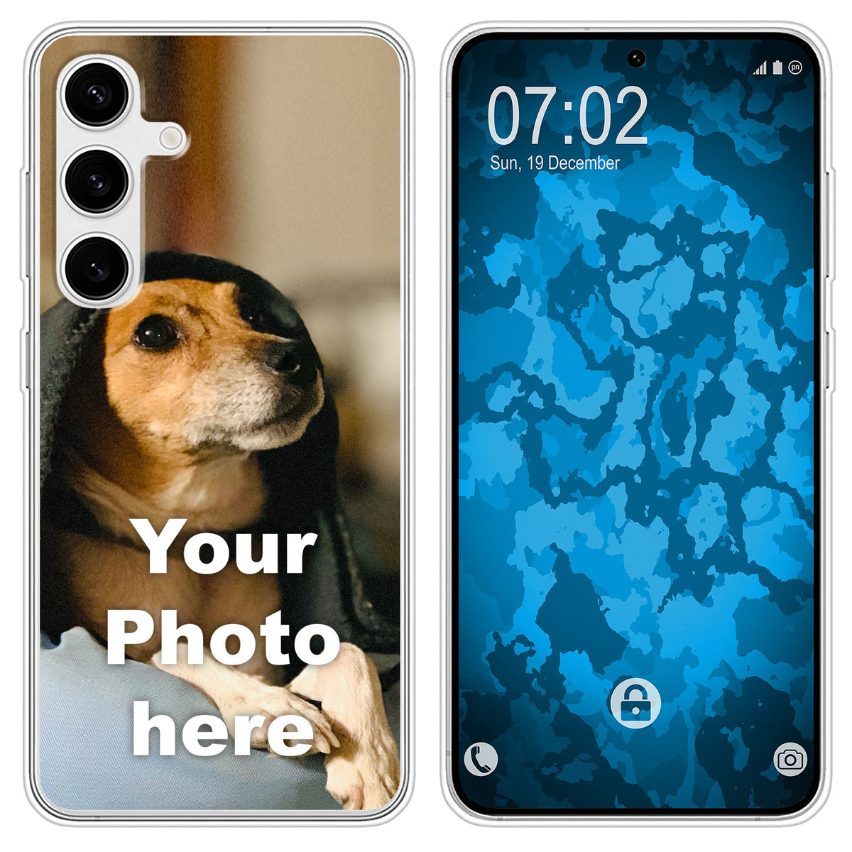 PhoneNatic Case kompatibel mit Galaxy S24 Plus Personalisierte Handyhülle clear zum selbst gestalten mit eigenem Foto