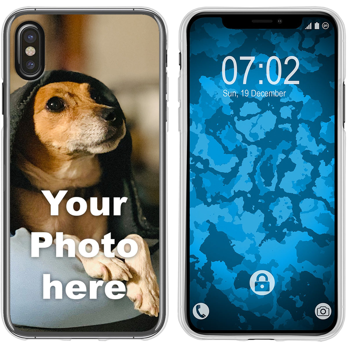 PhoneNatic Case kompatibel mit iPhone X Max/Xs Max Personalisierte Handyhülle clear zum selbst gestalten mit eigenem Fot