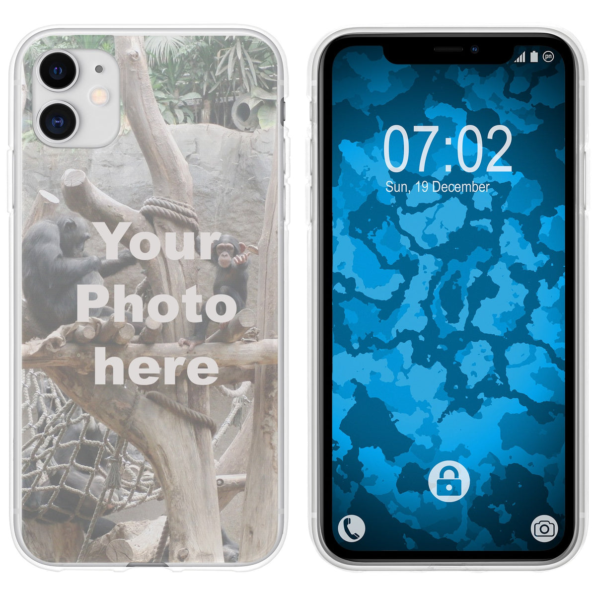 PhoneNatic Case kompatibel mit iPhone 11 Personalisierte Handyhülle clear zum selbst gestalten mit eigenem Foto