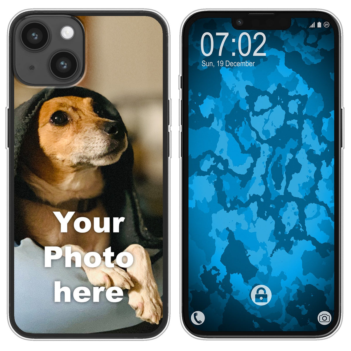 PhoneNatic Case kompatibel mit iPhone 15 Plus Personalisierte Handyhülle clear zum selbst gestalten mit eigenem Foto