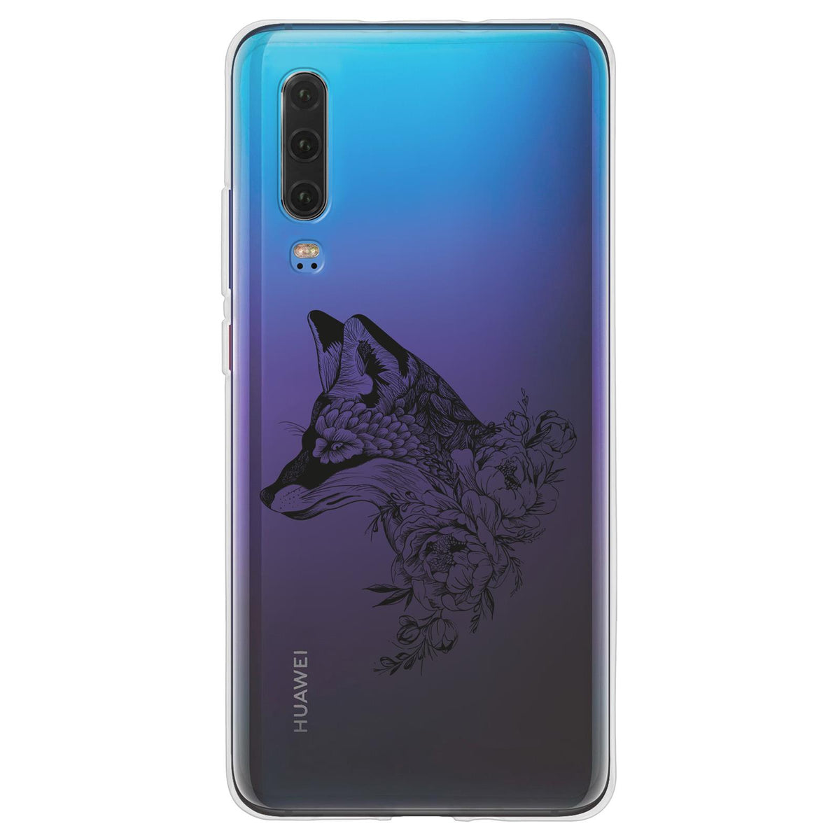 Case für Huawei P30 Silikon-Hülle Floral Fuchs M1-1 – Ansicht 2