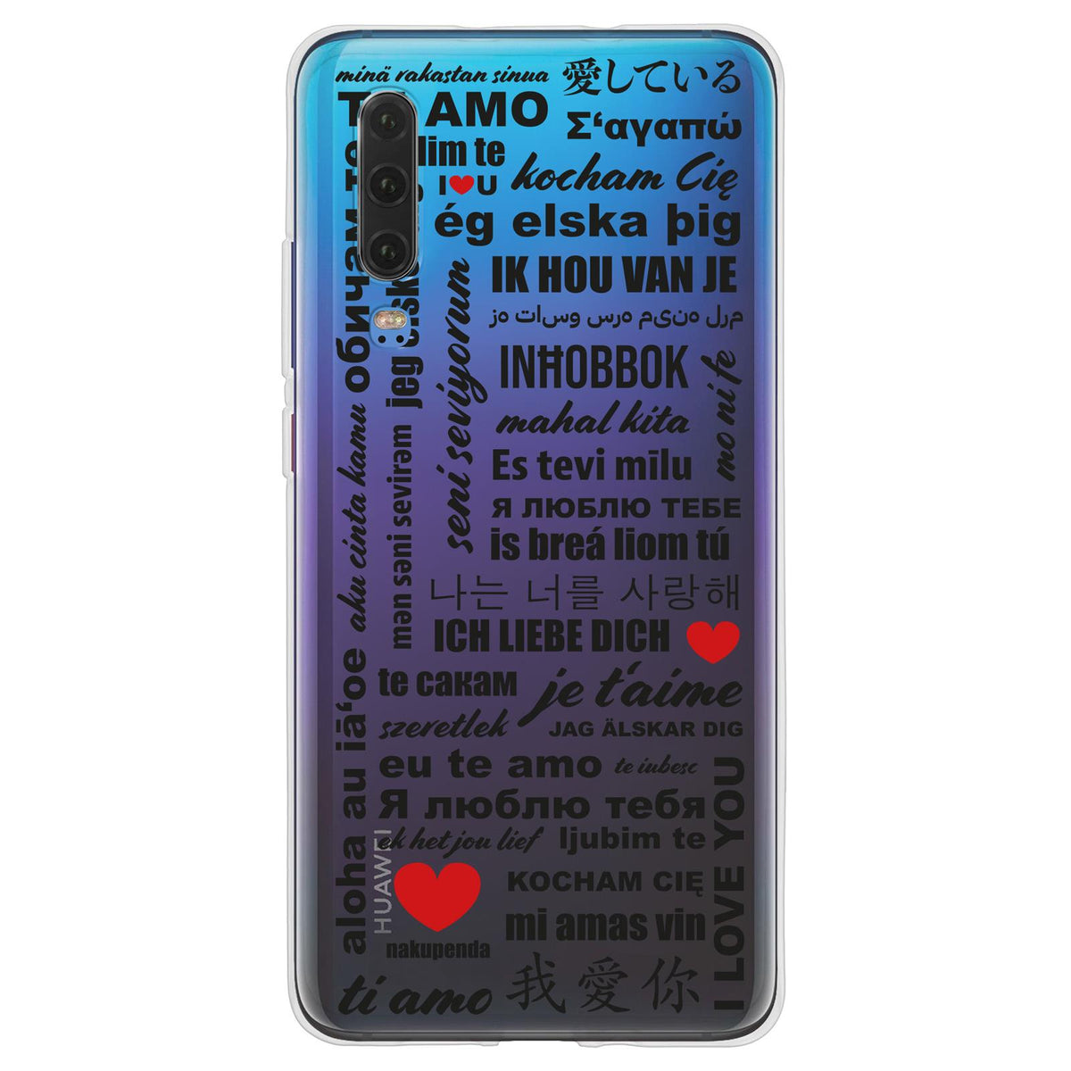 Case für Huawei P30 Silikon-Hülle in Love Wörter M4 – Ansicht 2