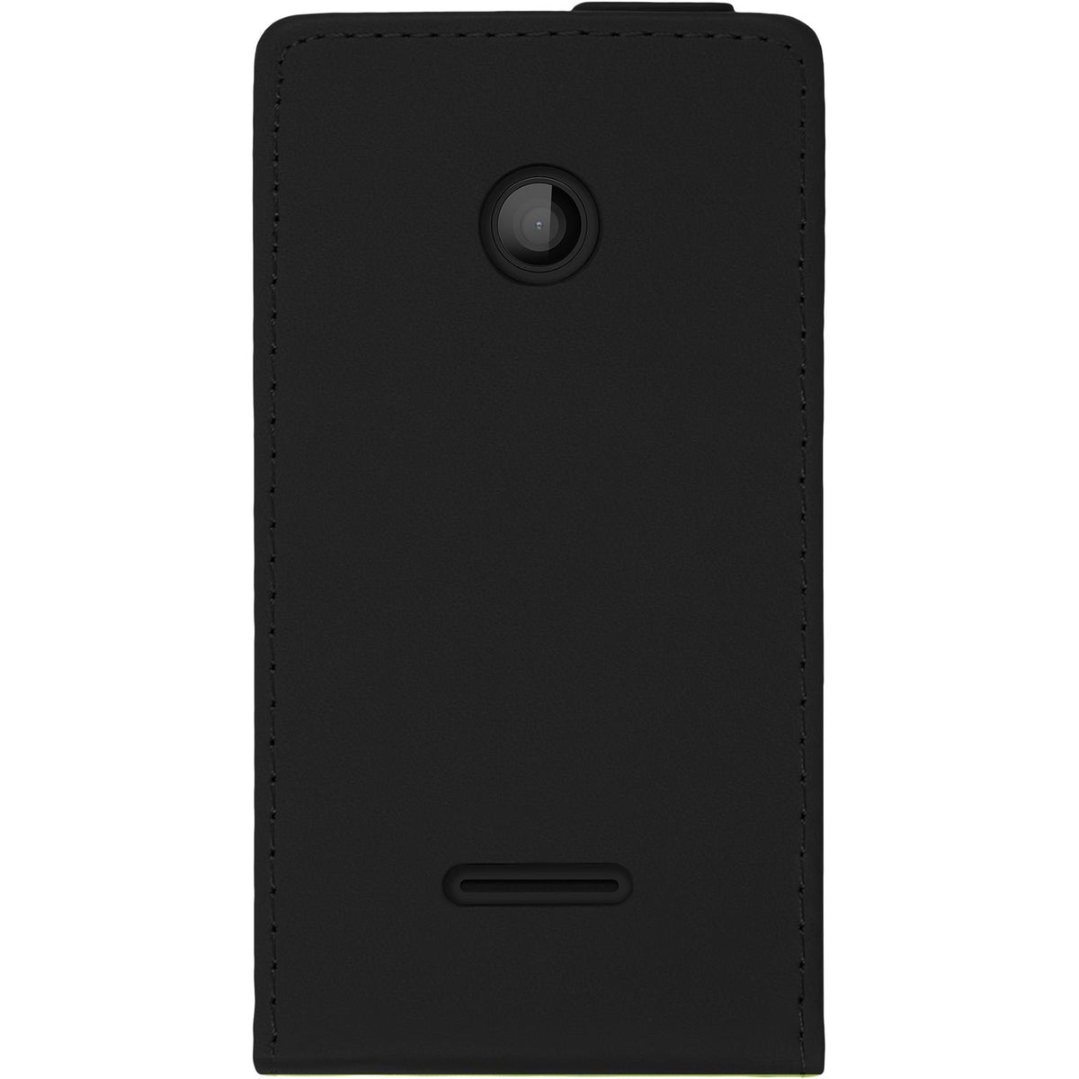 Kunst-Lederhülle für Microsoft Lumia 435 - Flip-Case schwarz – Ansicht 5