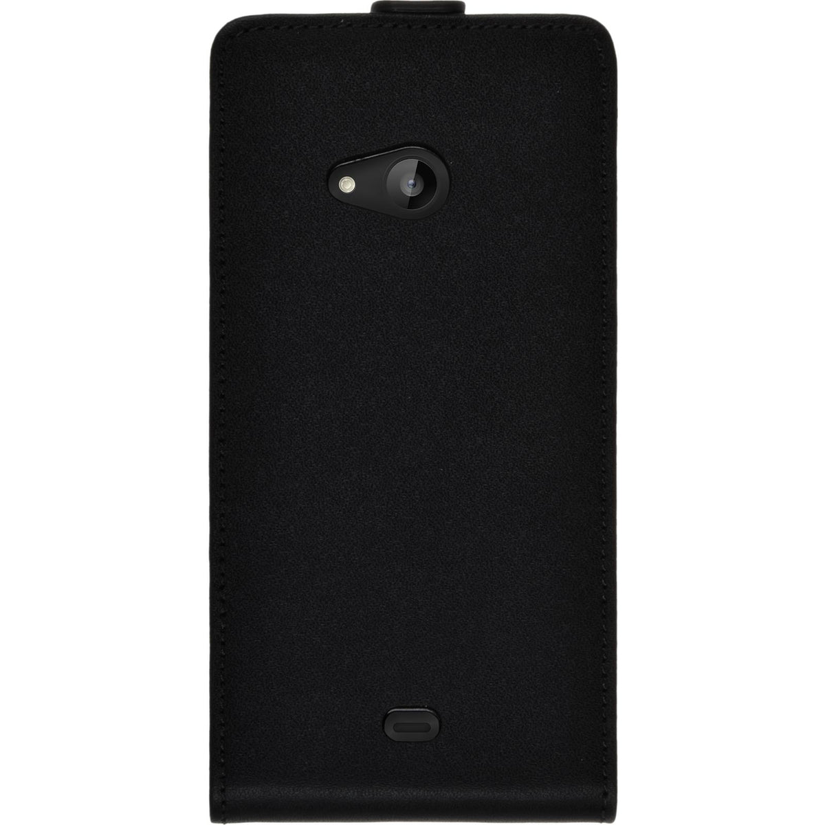 Kunst-Lederhülle für Microsoft Lumia 535 - Flip-Case schwarz – Ansicht 5