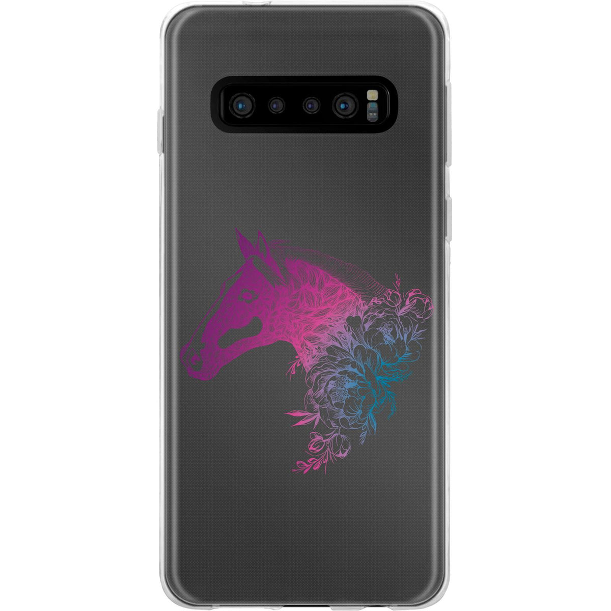 Case für Samsung Galaxy S10 Silikon-Hülle Floral Pferd M5-6 – Ansicht 2