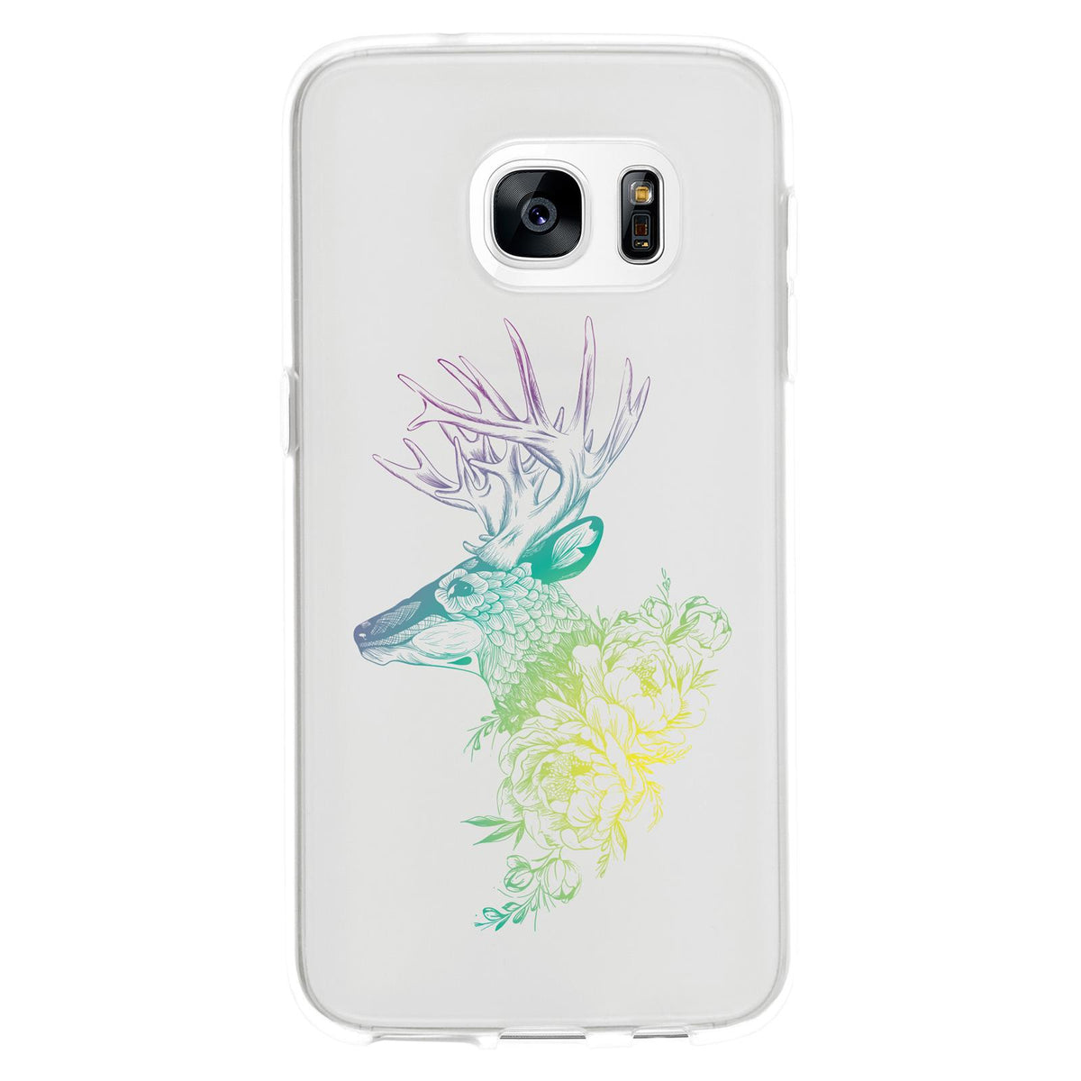 Case für Samsung Galaxy S7 Silikon-Hülle Floral Hirsch M7-4 – Ansicht 2