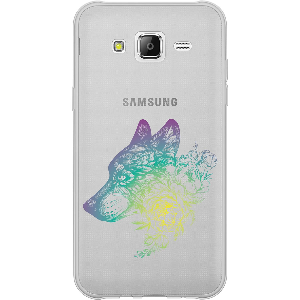 Case für Samsung Galaxy J5 (2016) J510 Silikon-Hülle Floral Wolf M3-4 – Ansicht 2