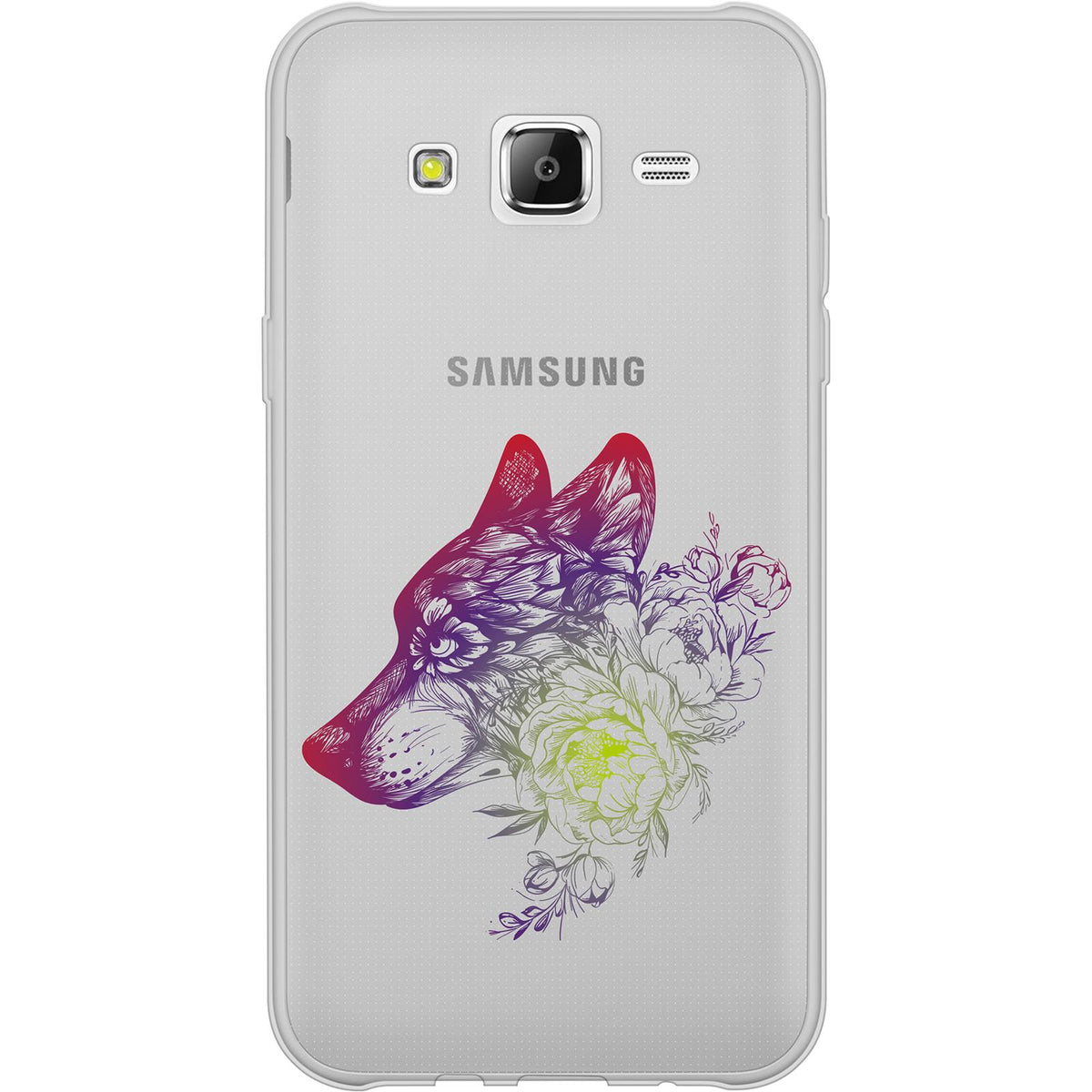 Case für Samsung Galaxy J5 (2016) J510 Silikon-Hülle Floral Wolf M3-5 – Ansicht 2