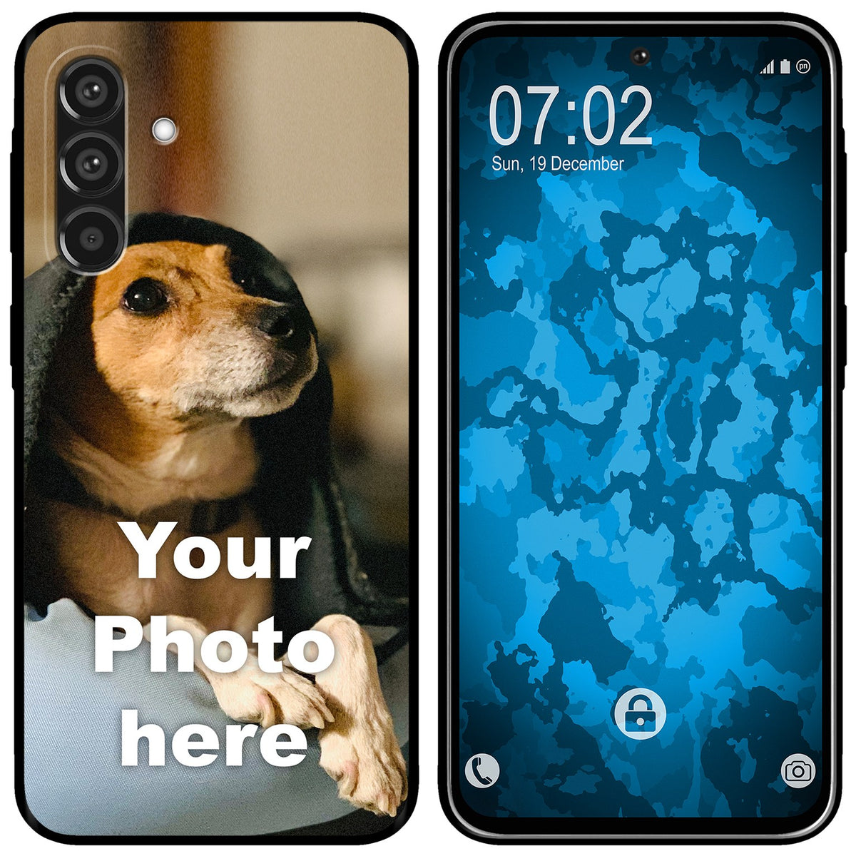 PhoneNatic Case kompatibel mit Galaxy A36 Personalisierte Handyhülle SCHWARZ zum selbst gestalten mit eigenem Foto