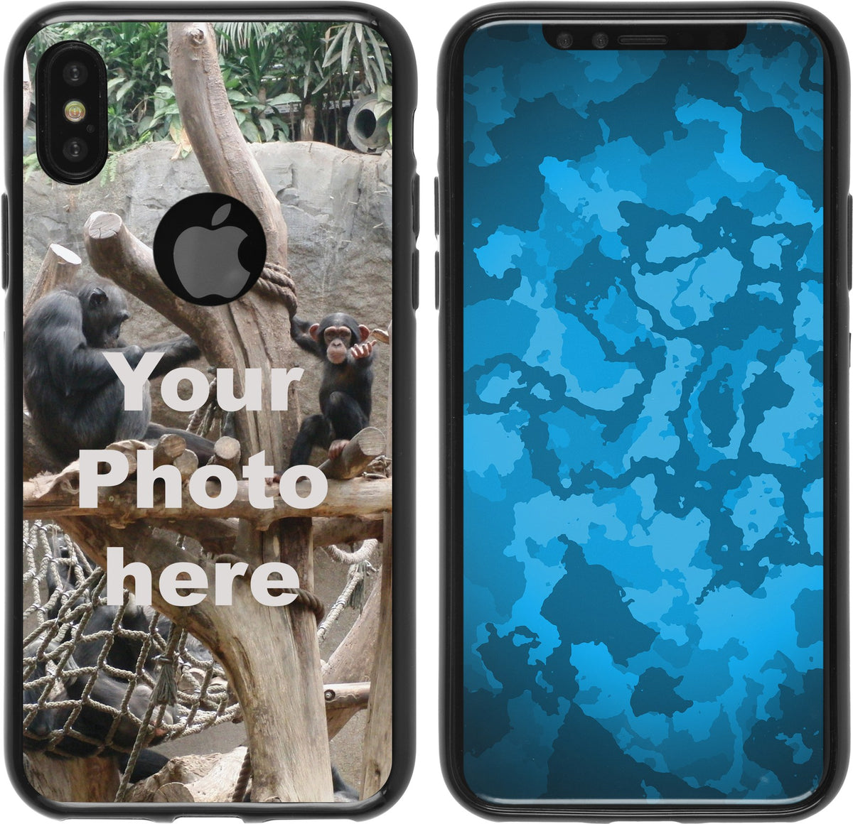 PhoneNatic Case kompatibel mit iPhone X/XS Personalisierte Handyhülle SCHWARZ zum selbst gestalten mit eigenem Foto