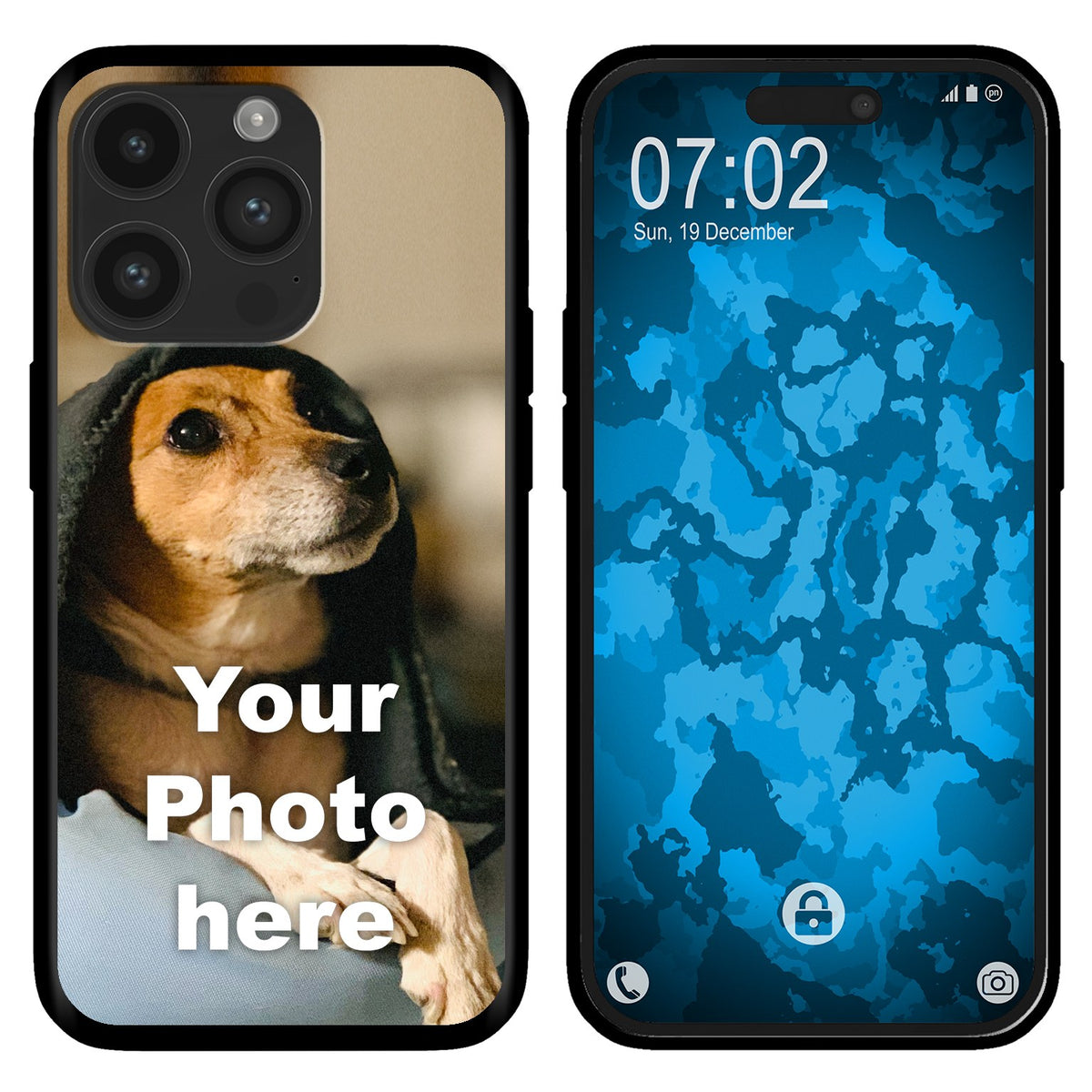 PhoneNatic Case kompatibel mit iPhone 16 Pro Max Personalisierte Handyhülle SCHWARZ zum selbst gestalten mit eigenem Fot