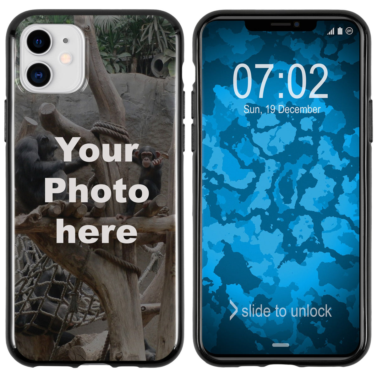 PhoneNatic Case kompatibel mit iPhone 11 Personalisierte Handyhülle SCHWARZ zum selbst gestalten mit eigenem Foto