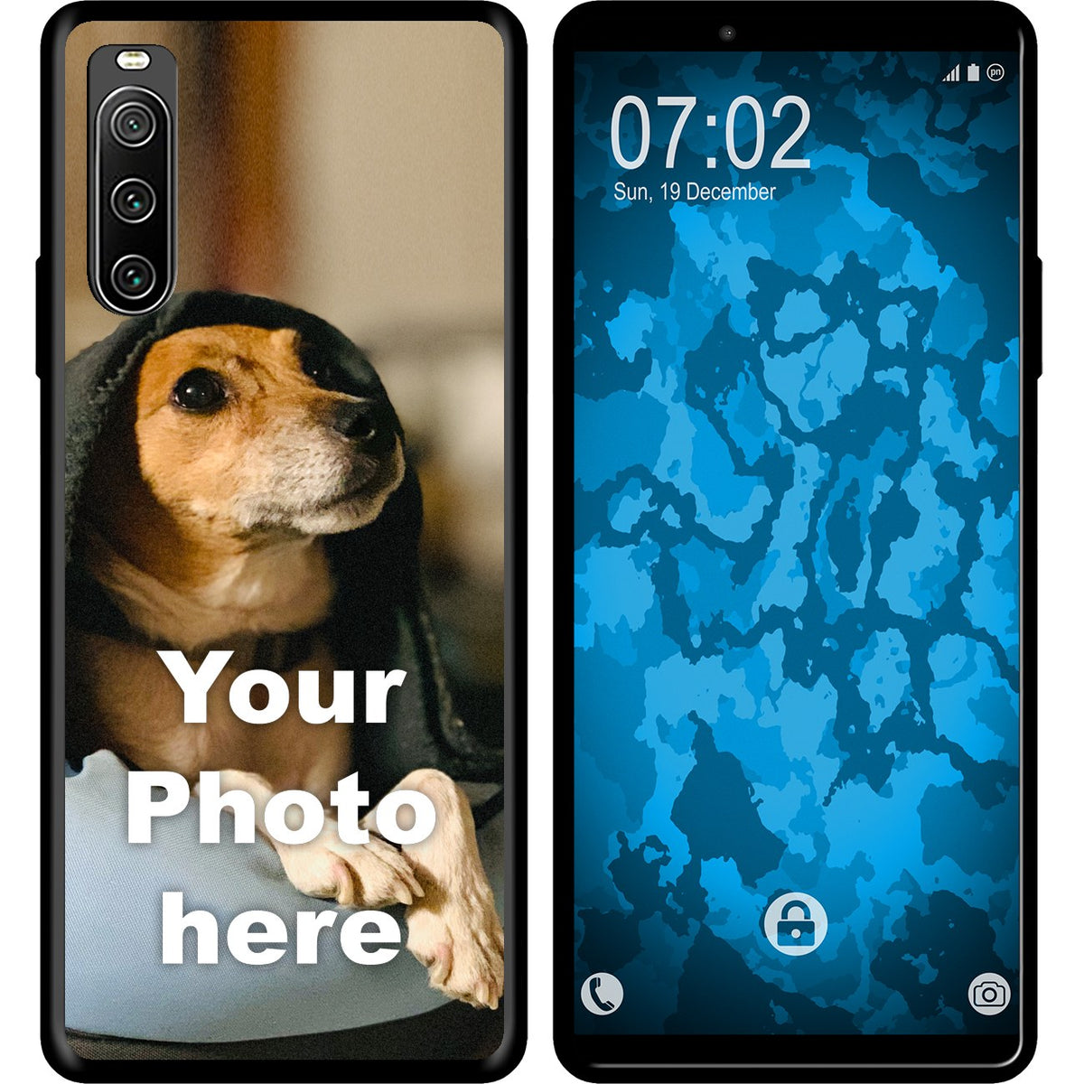 PhoneNatic Case kompatibel mit Xperia 10 IV Personalisierte Handyhülle SCHWARZ zum selbst gestalten mit eigenem Foto