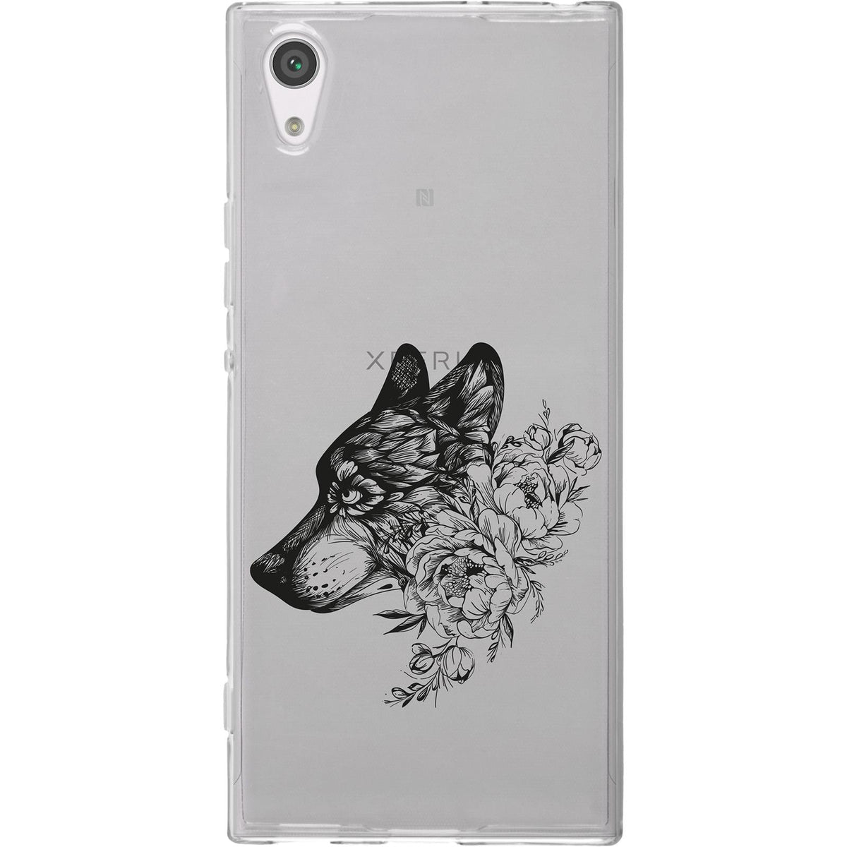 Case für Sony Xperia XA1 Silikon-Hülle Floral Wolf M3-1 – Ansicht 2