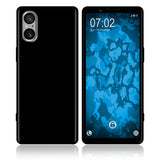 PhoneNatic Case kompatibel mit Sony Xperia 5 V – Schwarz Silikon Hülle crystal-case Cover