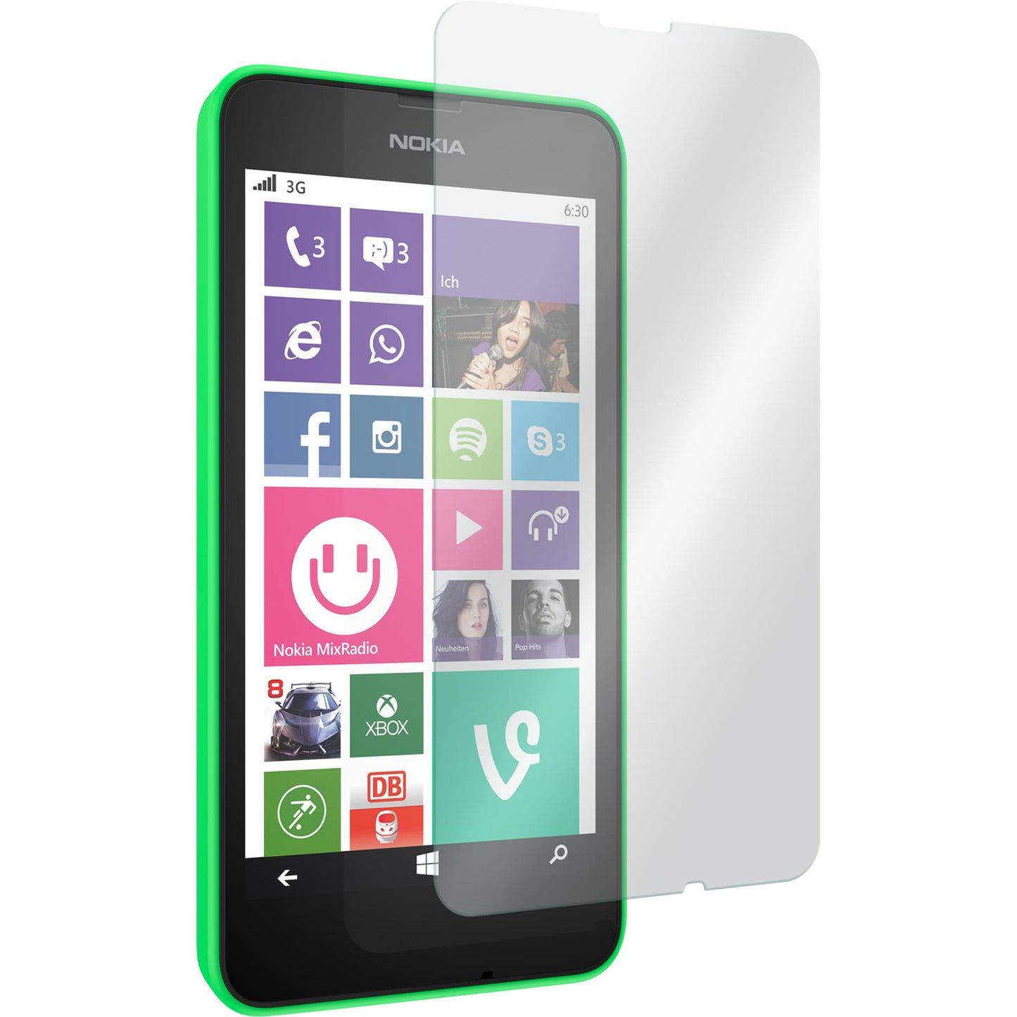 1 x Nokia Lumia 635 Glas-Displayschutzfolie klar