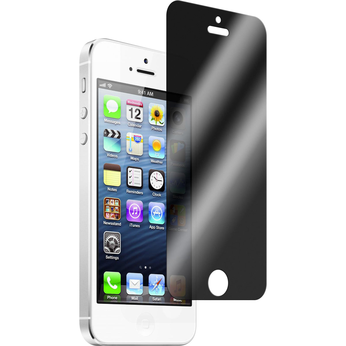 2 x Apple iPhone 5 / 5s / SE Glas-Displayschutzfolie Privacy