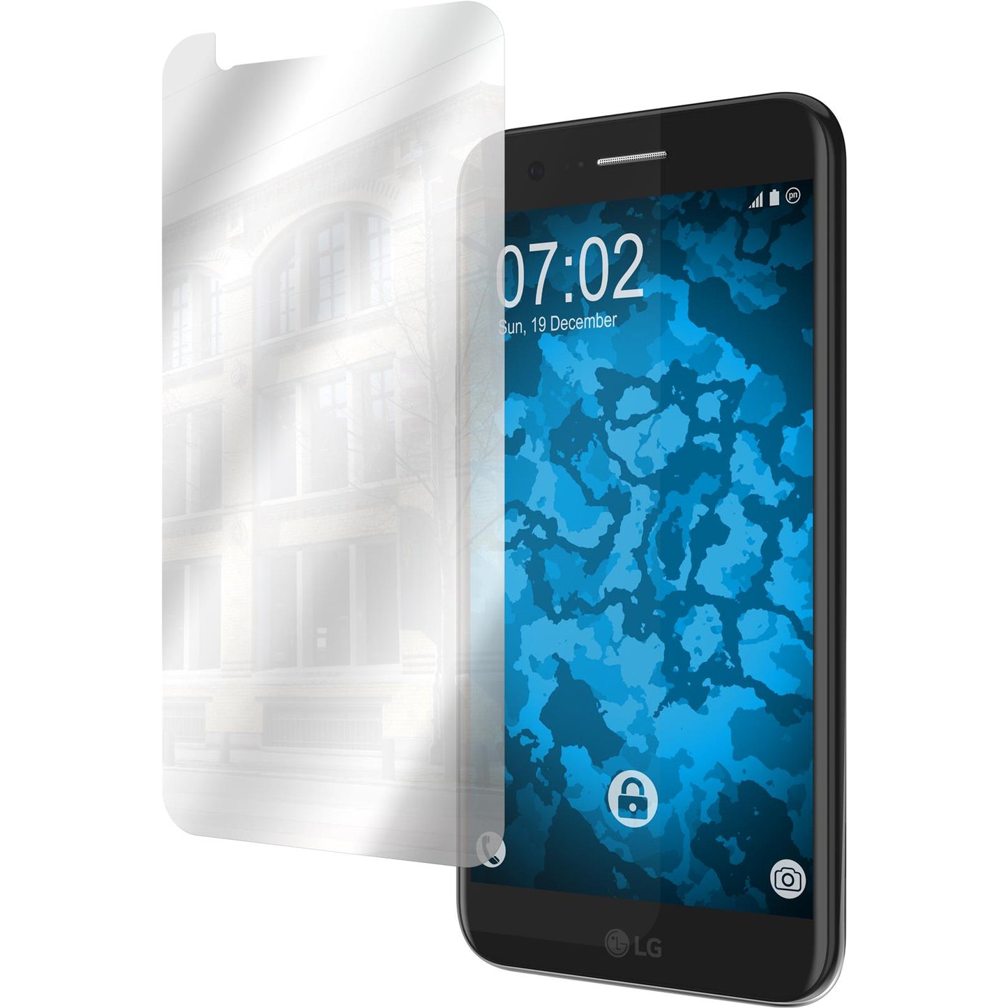 2 x LG K10 2017 Displayschutzfolie verspiegelt