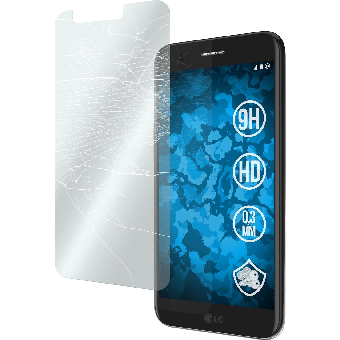2 x LG K10 2017 Glas-Displayschutzfolie klar