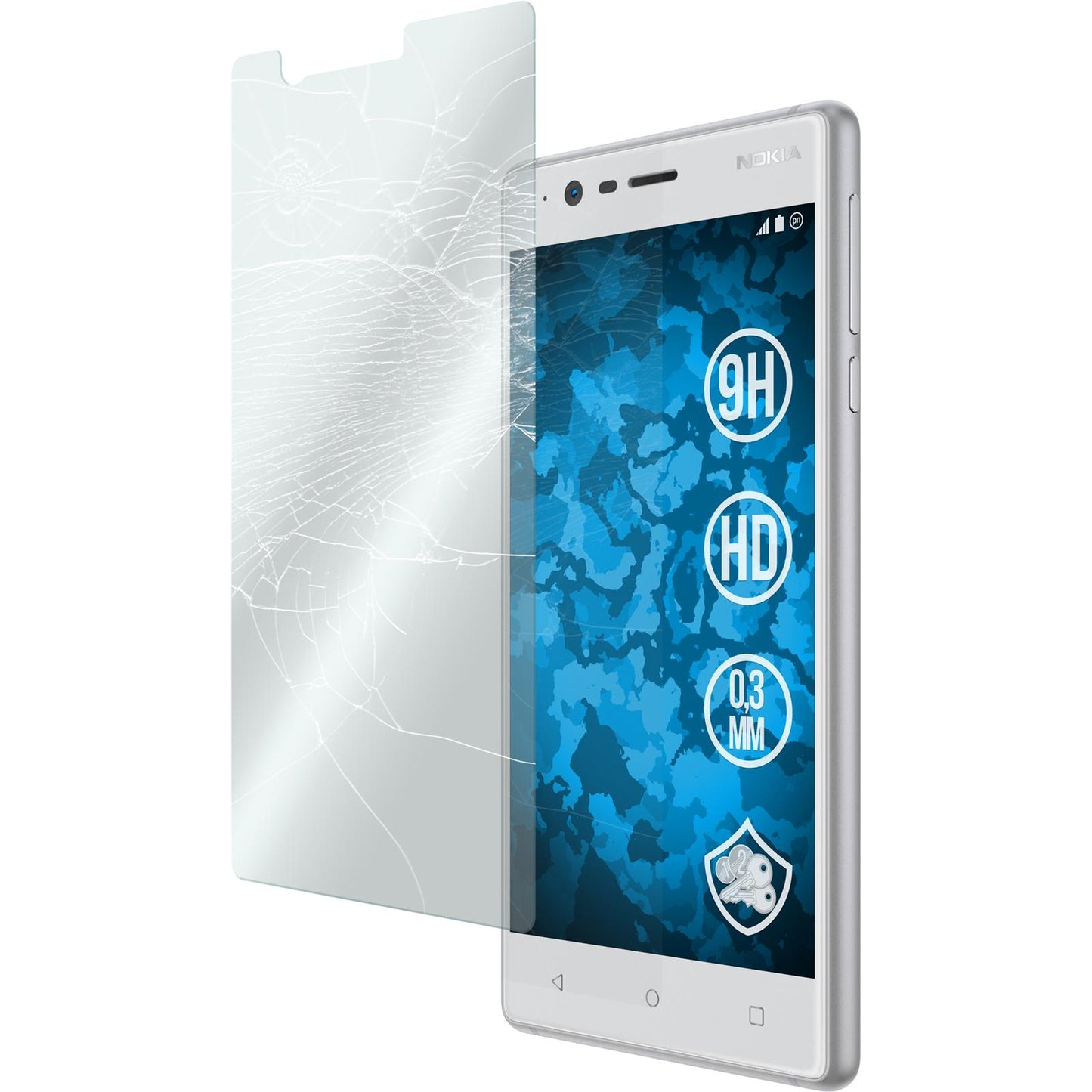 2 x Nokia 3 Glas-Displayschutzfolie klar