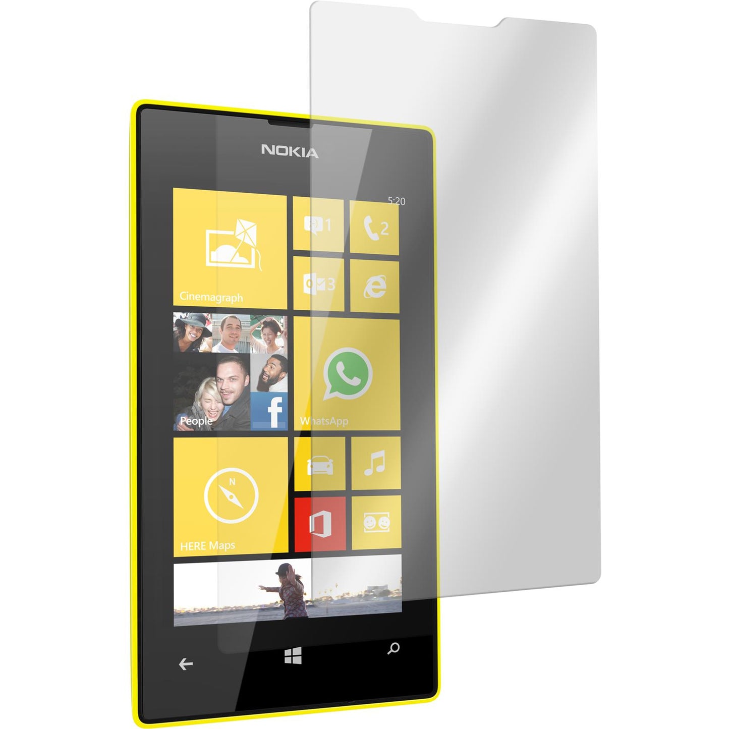2 x Nokia Lumia 520 Glas-Displayschutzfolie klar