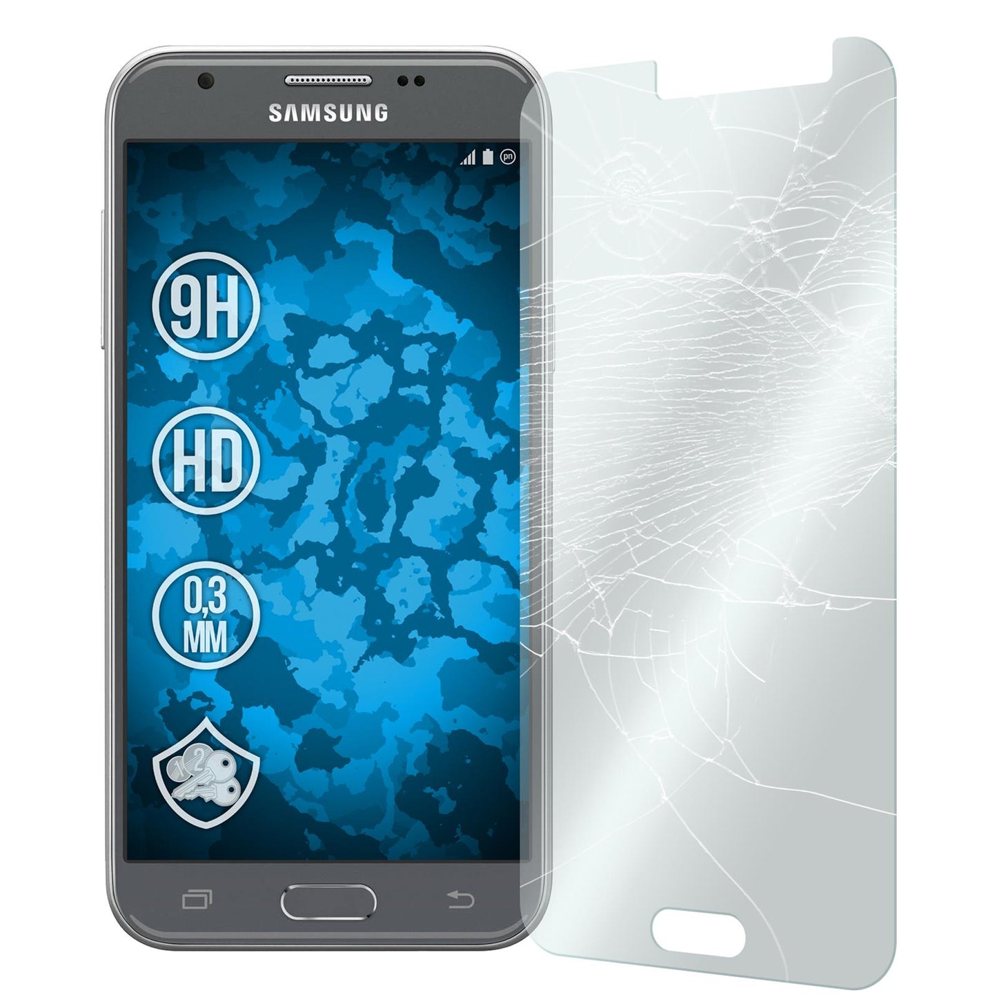 2 x Samsung Galaxy J3 Emerge Glas-Displayschutzfolie klar