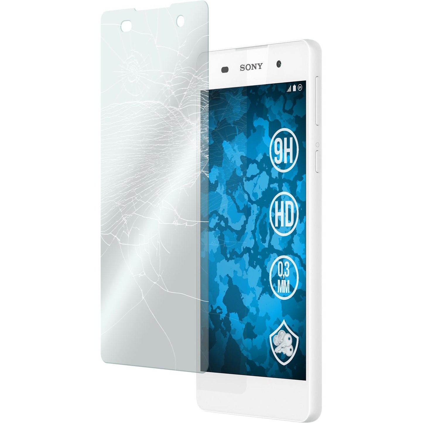 2 x Sony Xperia E5 Glas-Displayschutzfolie klar
