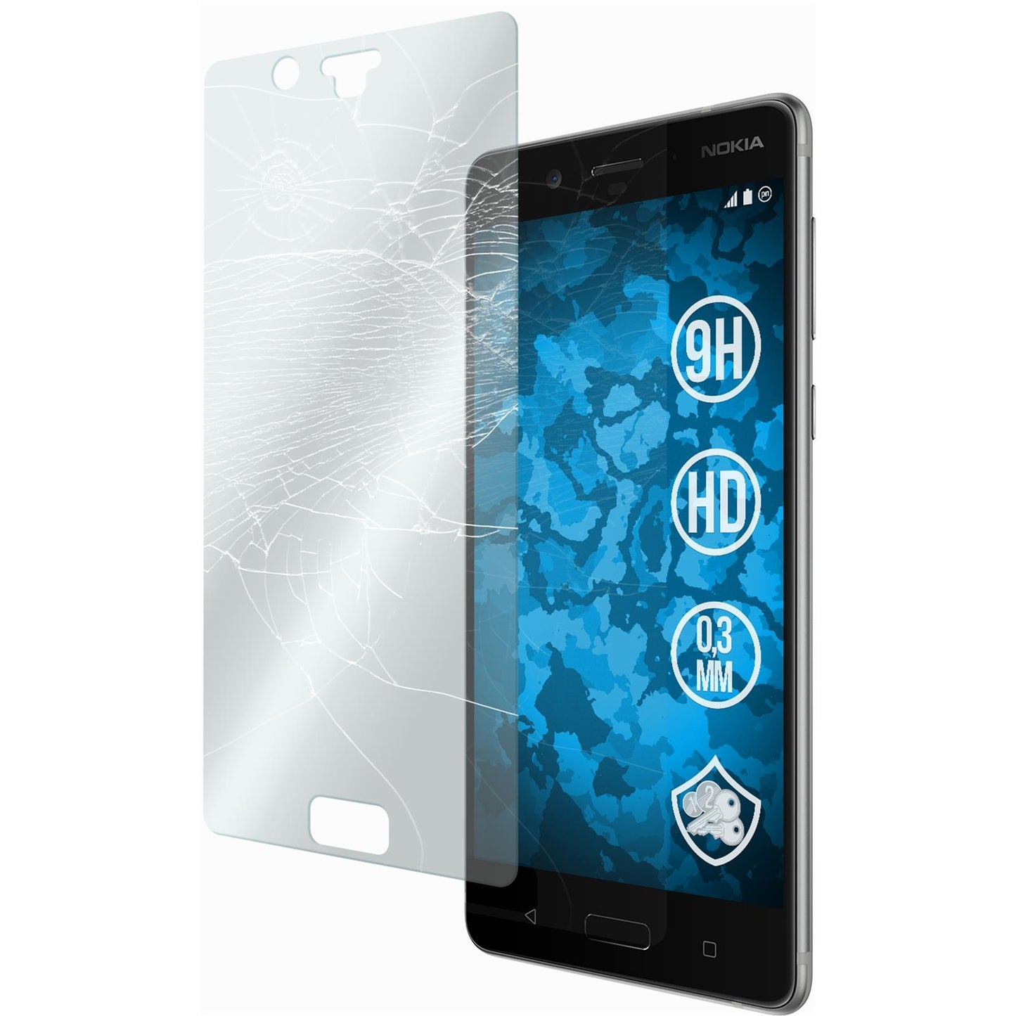 3 x Nokia 8 Glas-Displayschutzfolie klar