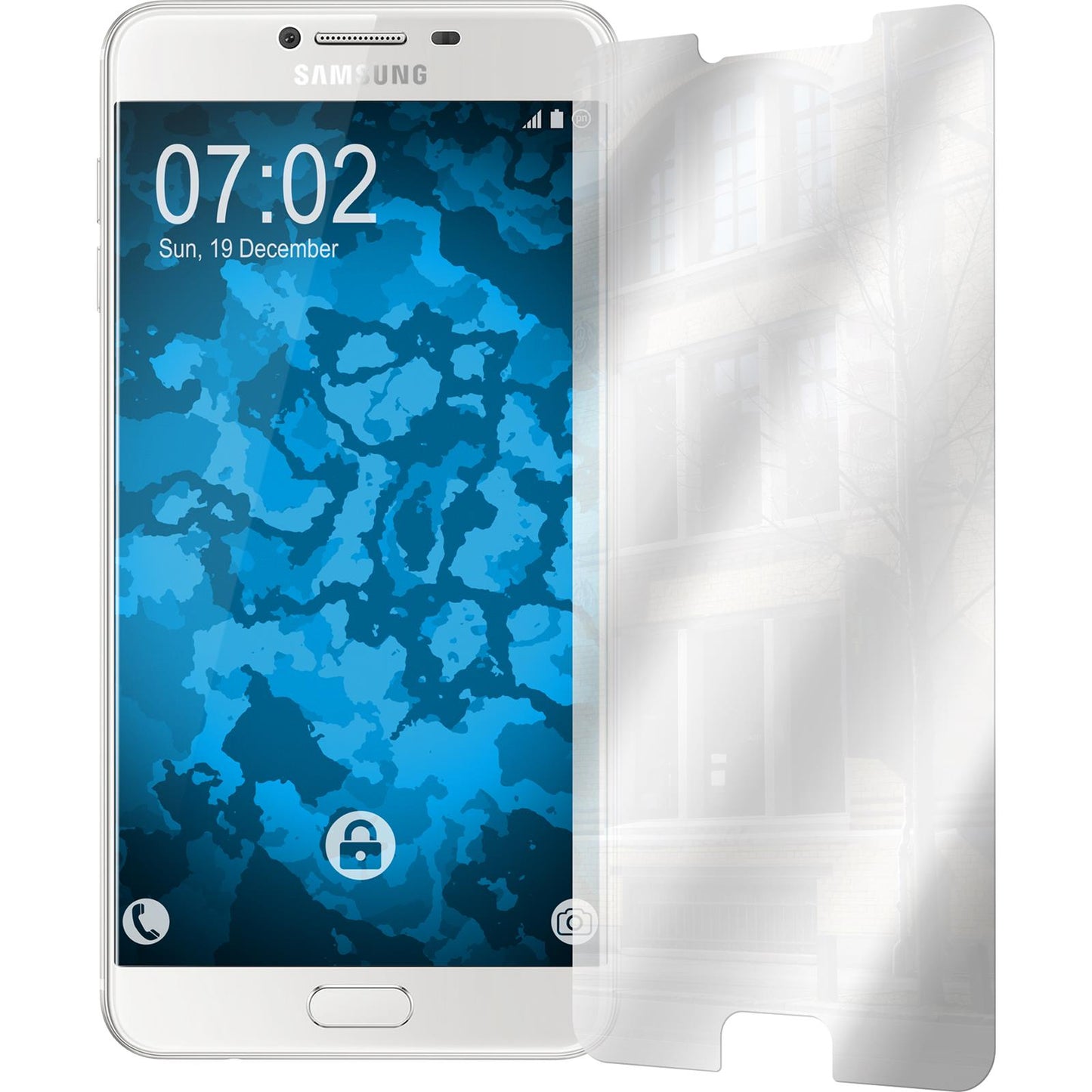 8 x Samsung Galaxy C7 Displayschutzfolie verspiegelt
