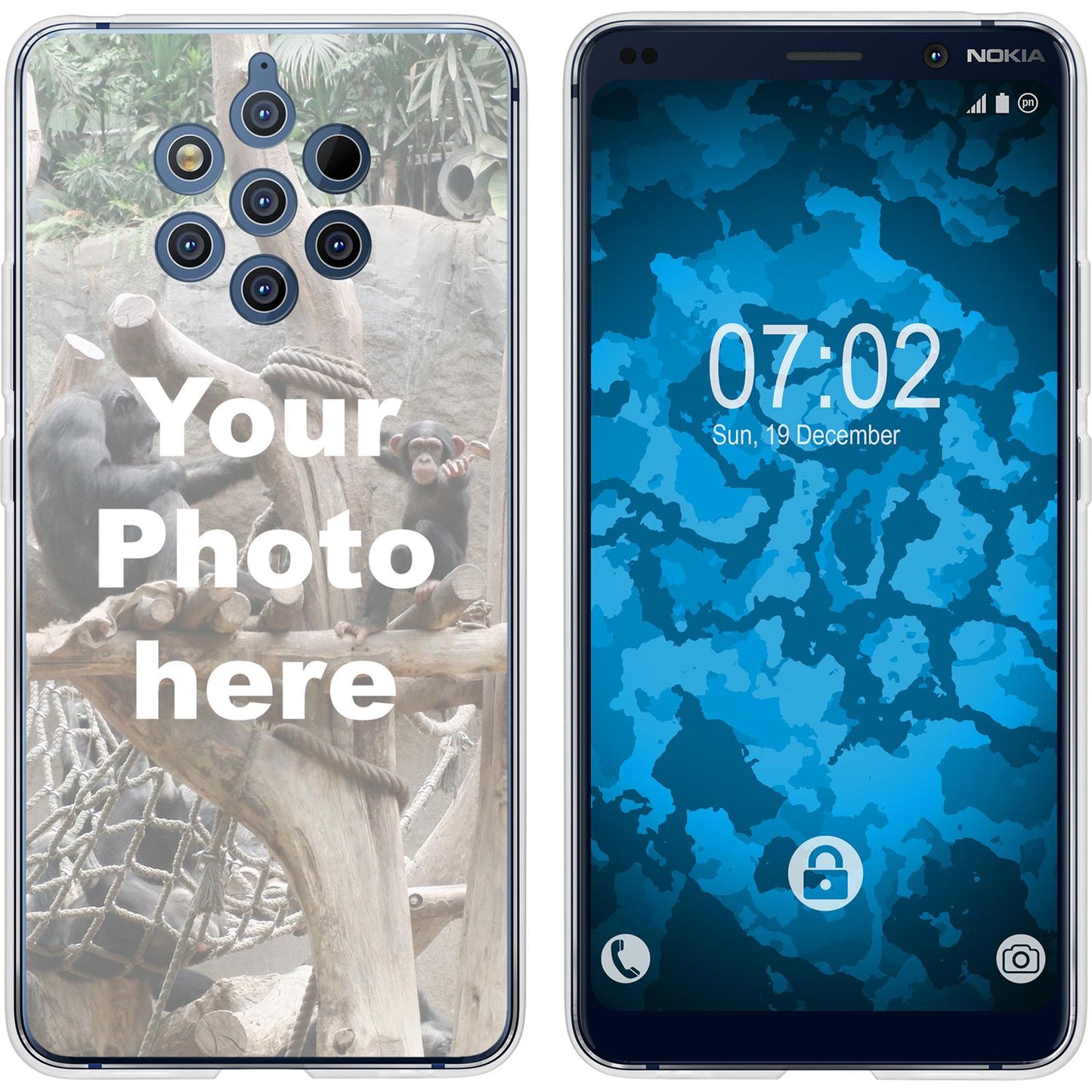 Nokia 9 PureView Personalisierte Handyhülle clear zum selb