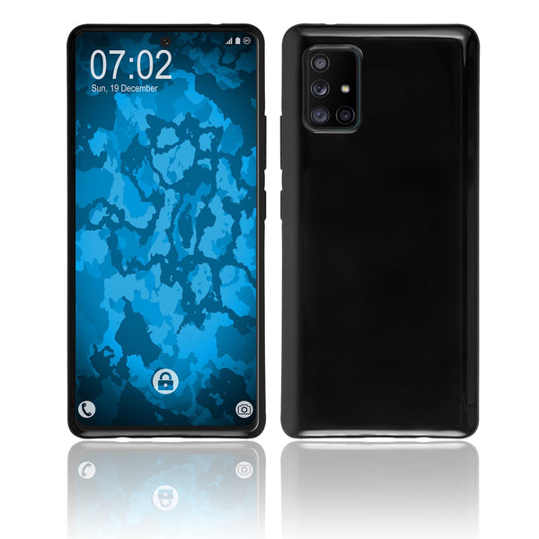 PhoneNatic Case kompatibel mit Samsung Galaxy A71 5G - schwarz Silikon Hülle crystal-case Cover