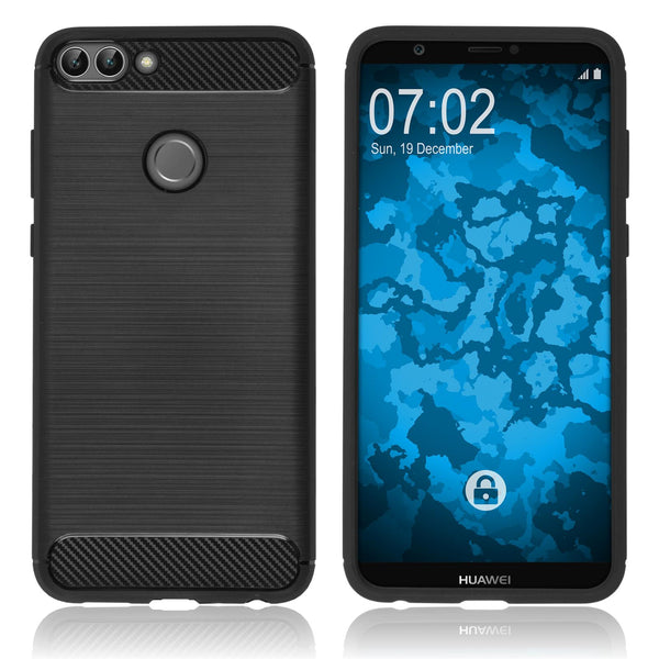 PhoneNatic Case kompatibel mit Huawei P Smart - schwarz Silikon Hülle Ultimate Cover