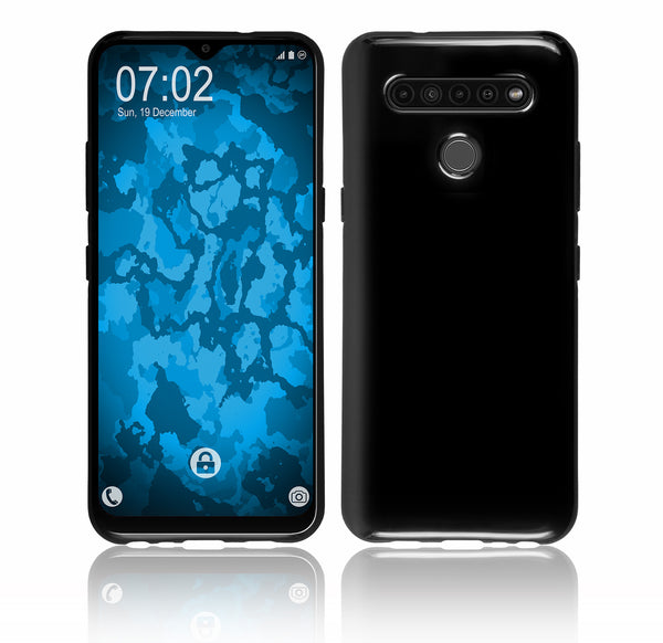 PhoneNatic Case kompatibel mit LG K41 S - schwarz Silikon Hülle transparent