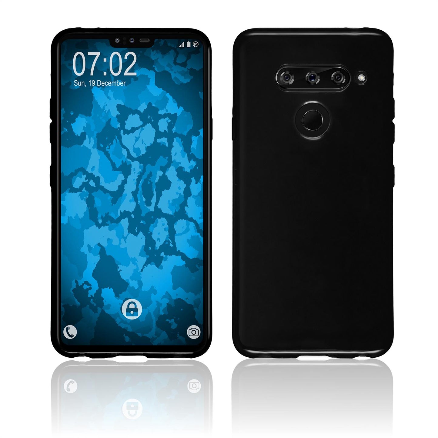 PhoneNatic Case kompatibel mit LG V40 ThinQ - schwarz Silikon Hülle Cover