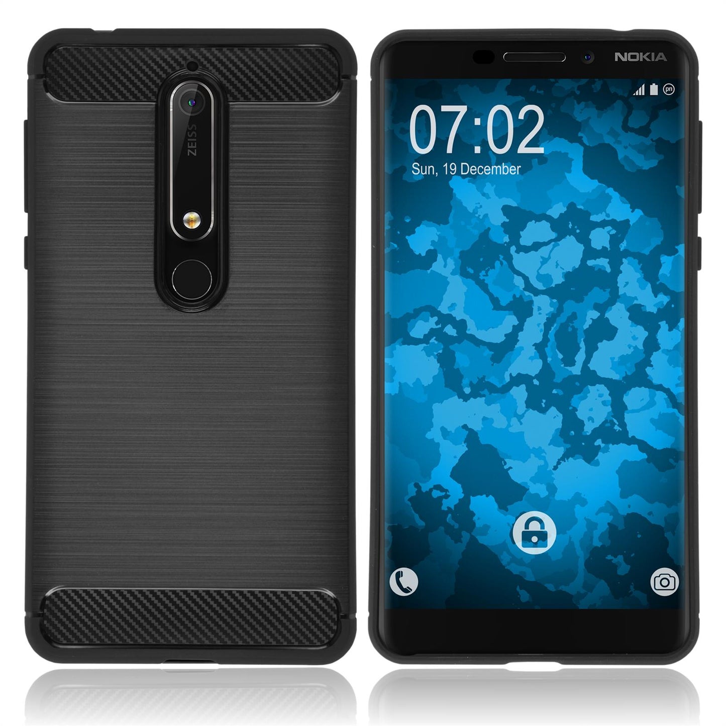 PhoneNatic Case kompatibel mit Nokia 6.1 (2018) - schwarz Silikon Hülle Ultimate Cover