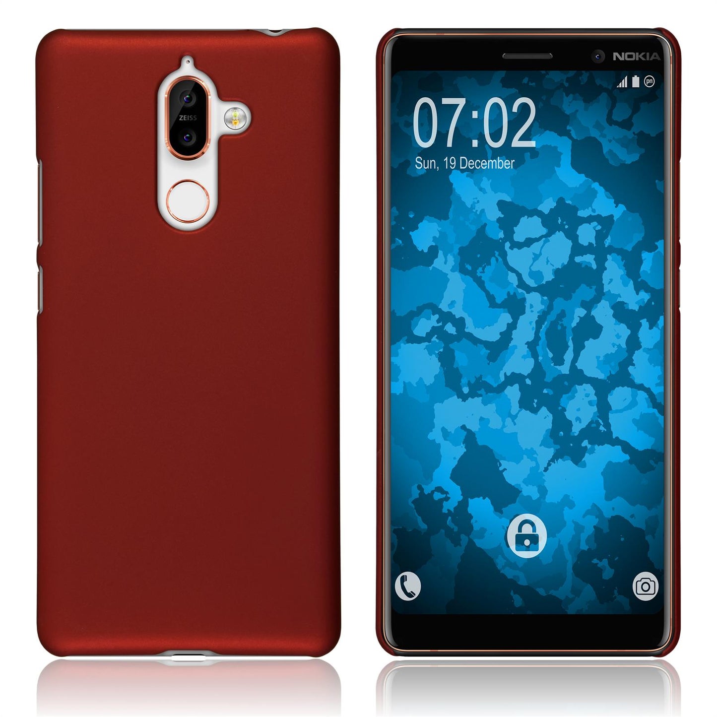 Hardcase für Nokia 7 Plus gummiert rot