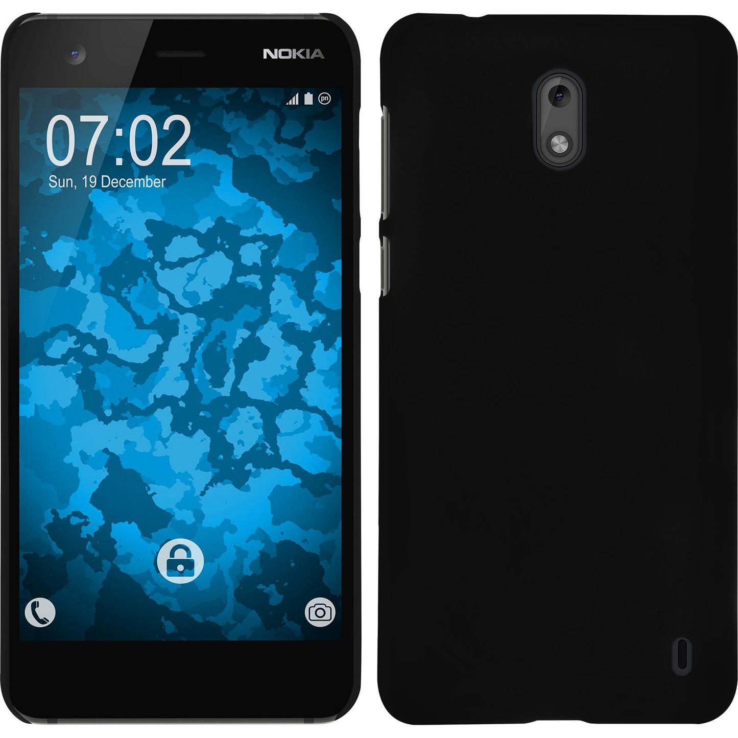 Hardcase für Nokia 2 gummiert schwarz