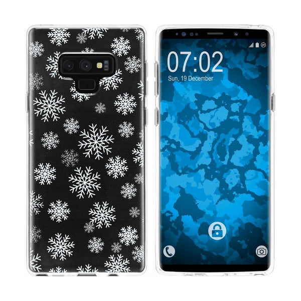 Galaxy Note 9 Silikon-Hülle X Mas Weihnachten Schneeflocken