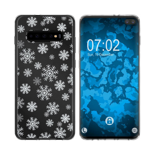 Galaxy S10 Plus Silikon-Hülle X Mas Weihnachten Schneeflocke