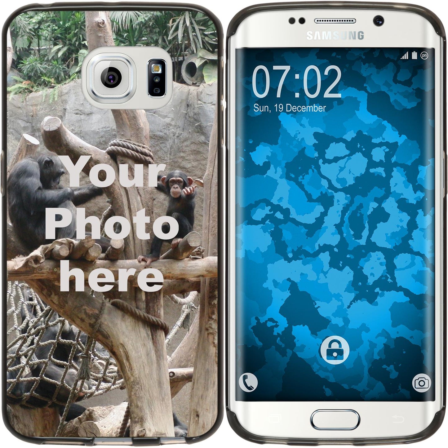 Galaxy S6 Edge Personalisierte Handyhülle schwarz zum selb