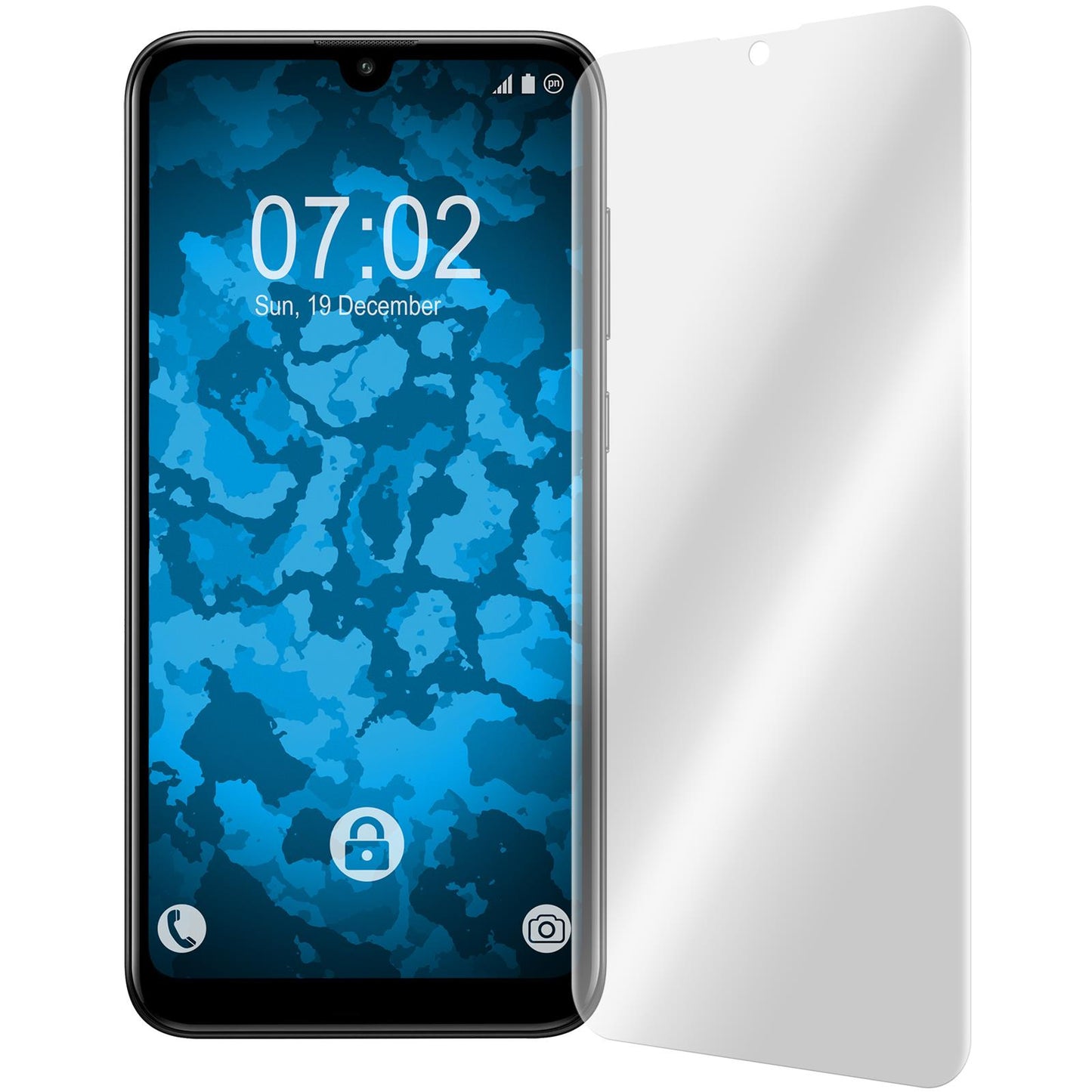 1 x Huawei Y7 Pro 2019 (Enjoy 9) Displayschutzfolie klar Fle