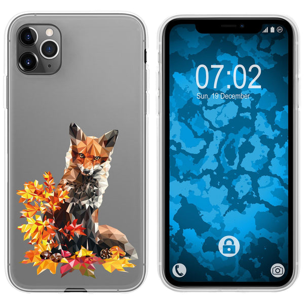 iPhone 11 Pro Silikon-Hülle Vektor Tiere Fuchs M10 Case