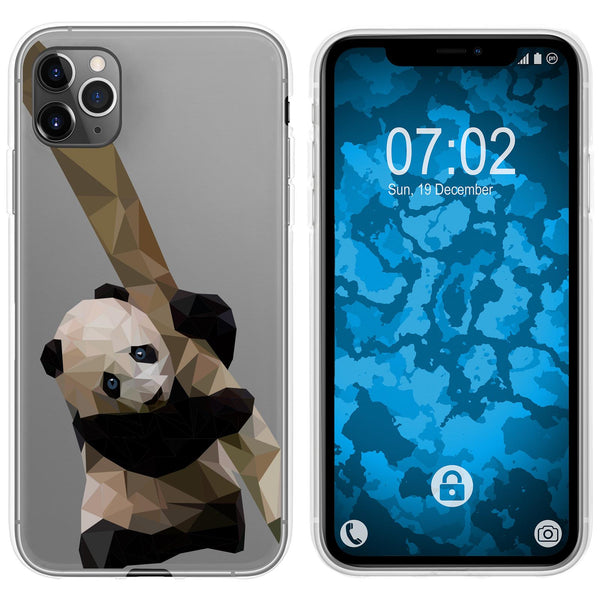 iPhone 11 Pro Max Silikon-Hülle Vektor Tiere Panda M4 Case