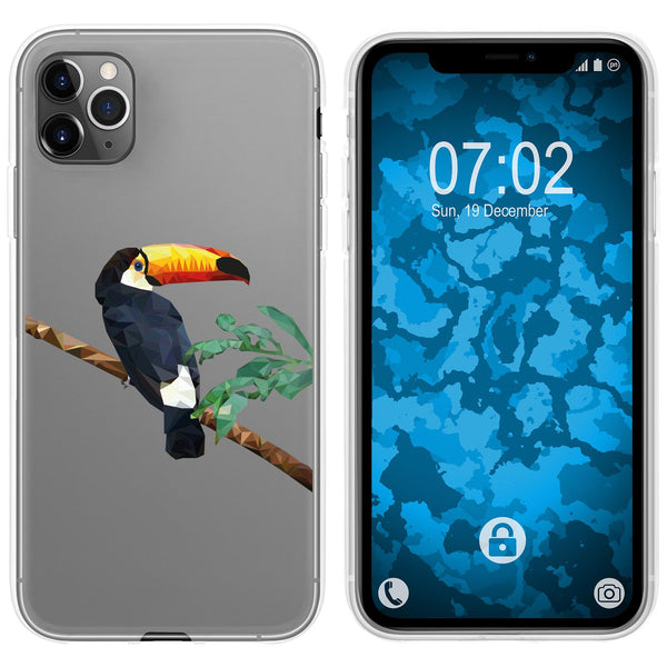 iPhone 11 Pro Max Silikon-Hülle Vektor Tiere Tucan M5 Case
