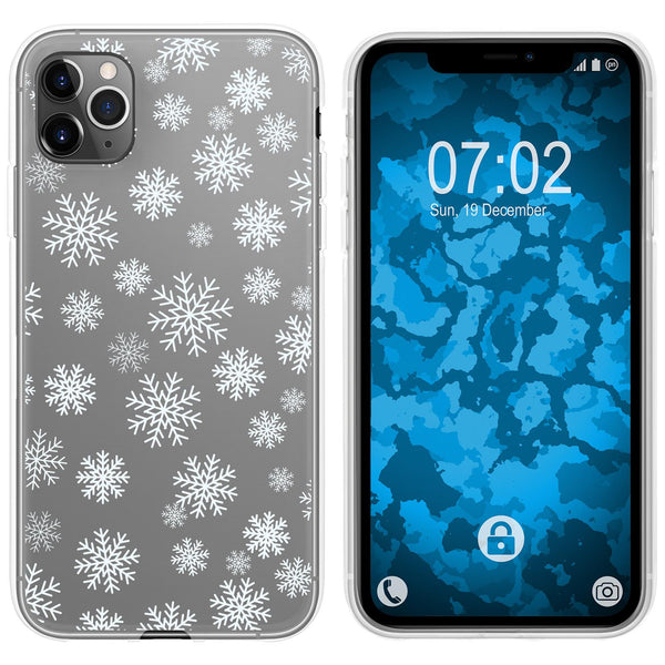 iPhone 11 Pro Max Silikon-Hülle X Mas Weihnachten Schneefloc