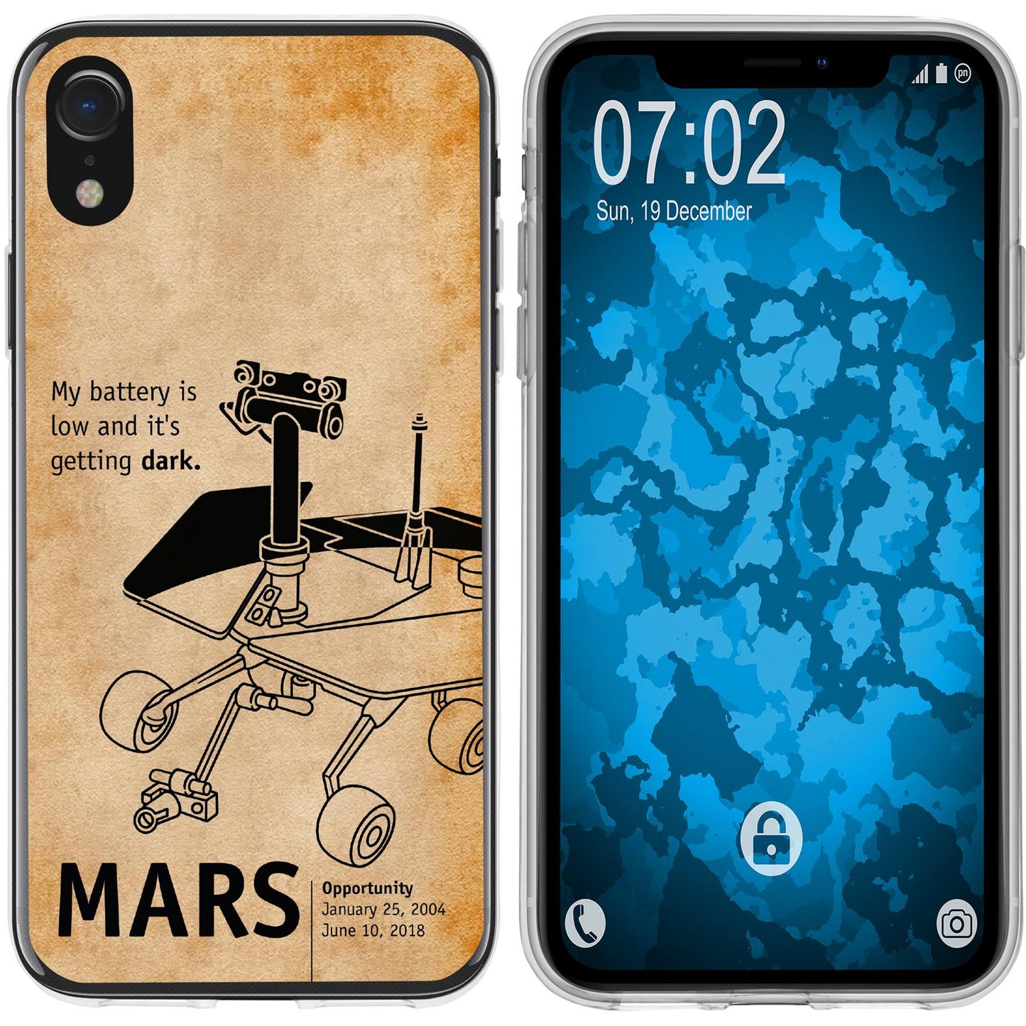 iPhone Xr Silikon-Hülle Space Rover M2 Case